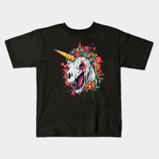 Zombie Unicorn Skull Kids T-Shirt